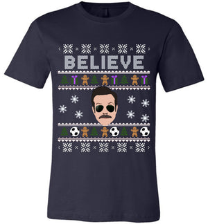 Ted Lasso Believe Christmas Shirt Navy