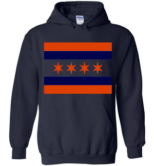 Chicago Flag Navy and Orange Hoodie