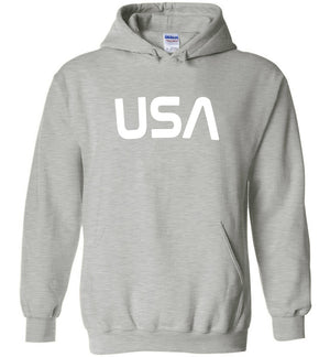 USA Hoodie Sweatshirt - Light Grey