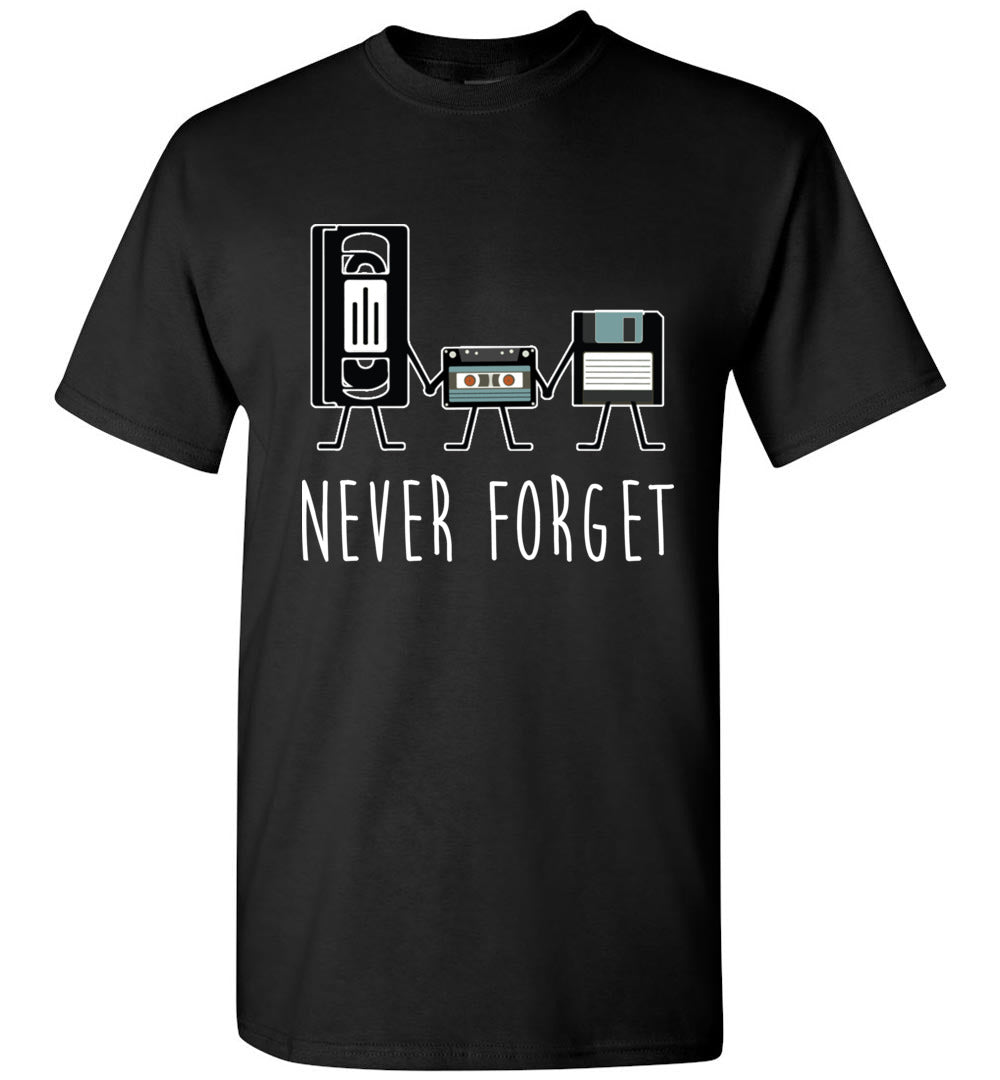 Never Forget Funny Disk VHS Cassette Tape T Shirt