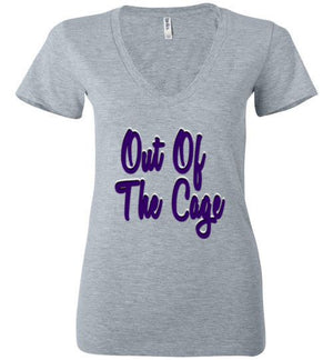 Out Of The Cage Womens V-Neck Shirt - Bring Me Tacos - 1