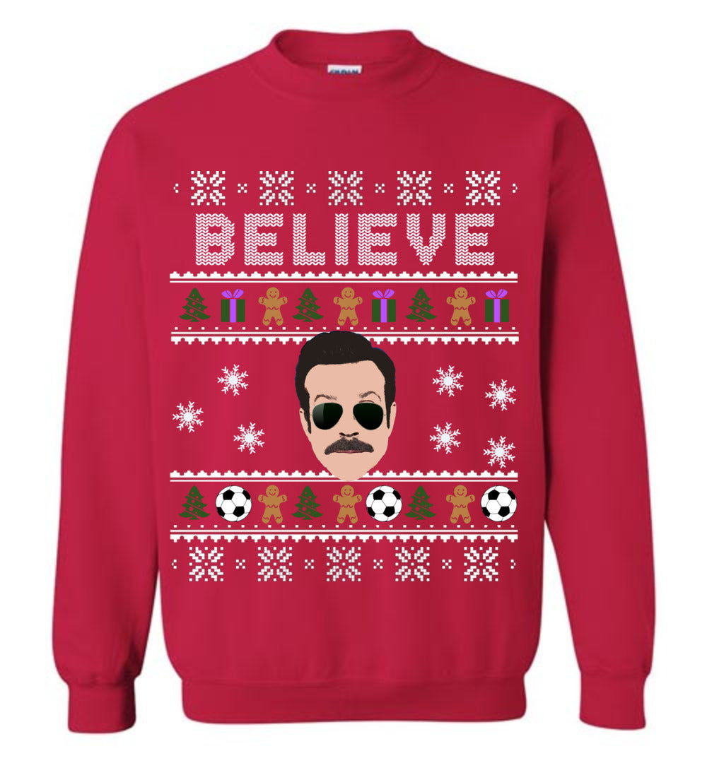 Ted Lasso Believe Christmas Sweatshirt Snow