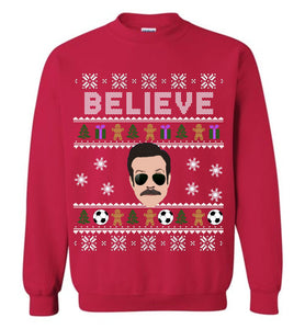 Ted Lasso Believe Christmas Sweatshirt Snow