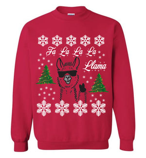 Llama with Sunglasses Ugly Christmas Sweatshirt