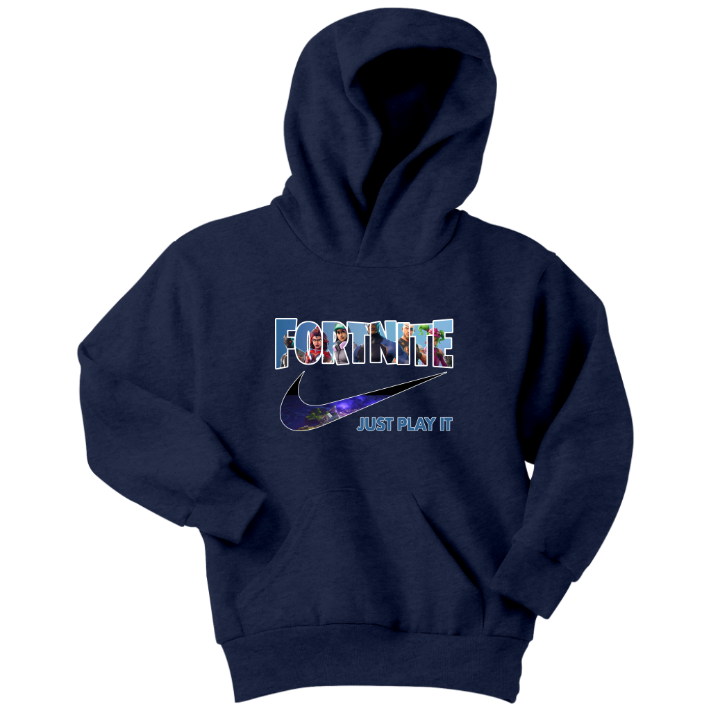 Fornite Just Play It Youth Hoodie Black or Navy