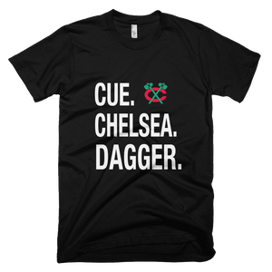 Blackhawks Cue. Chelsea. Dagger. T-Shirt - Bring Me Tacos - 1