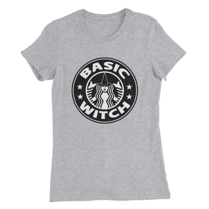 Basic Witch Starbucks Style Ladies T-Shirt