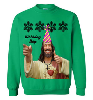 Jesus Birthday Boy - Ugly Christmas Sweatshirt - Bring Me Tacos