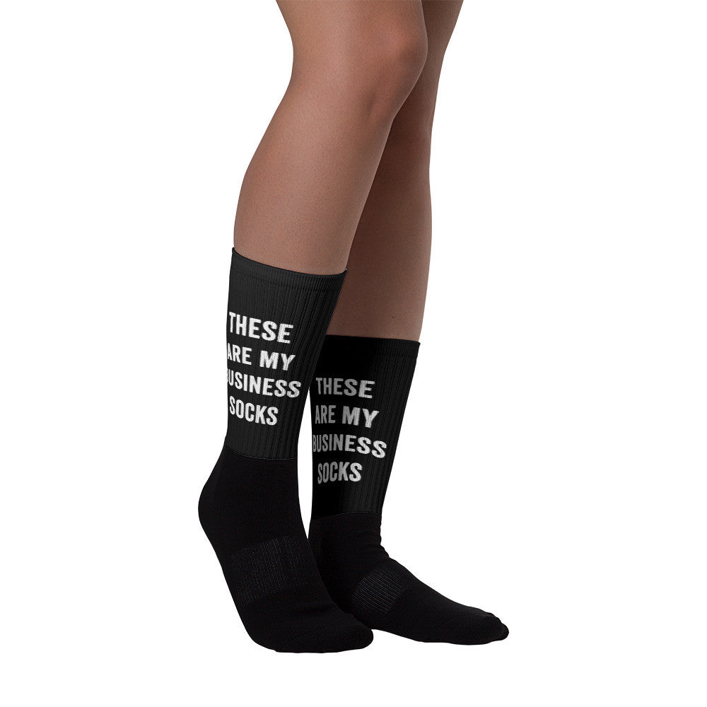 Business Socks Black foot Business time