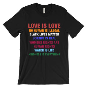 Love is Love Black Lives Matter Equal Rights Unisex t-shirt