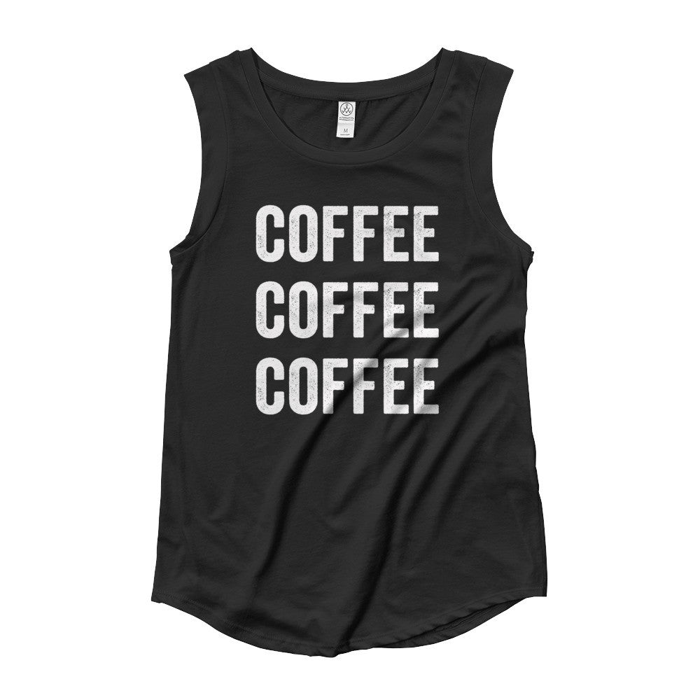 Coffee Ladies’ Cap Sleeve T-Shirt