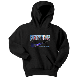 Fornite Just Play It Youth Hoodie Black or Navy