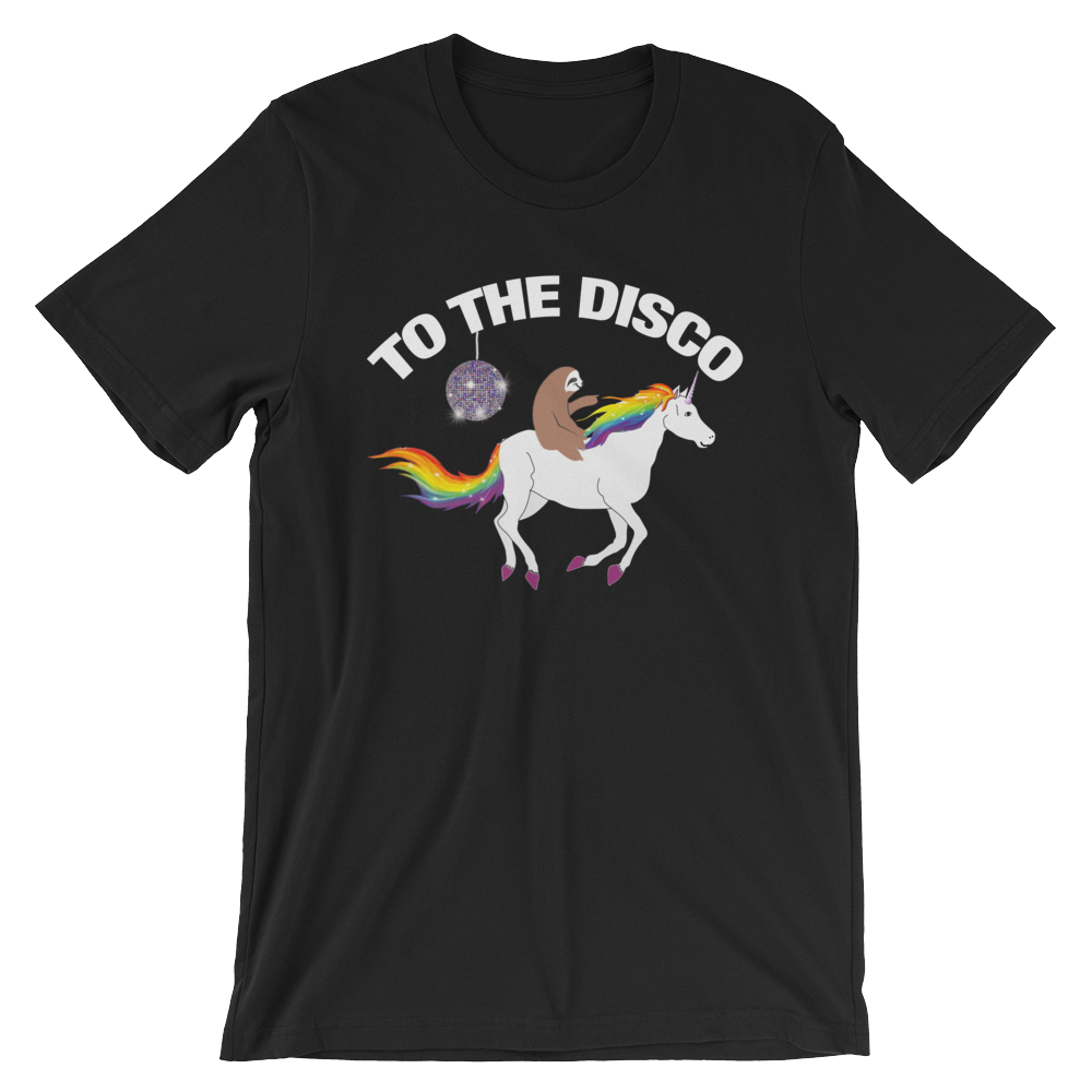 Disco Unicorn Sloth Funny T-Shirt